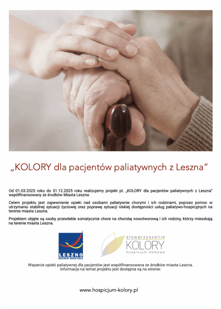 Plakat informacyjny - KOLORY dla pacjentów paliatywnych z Leszna